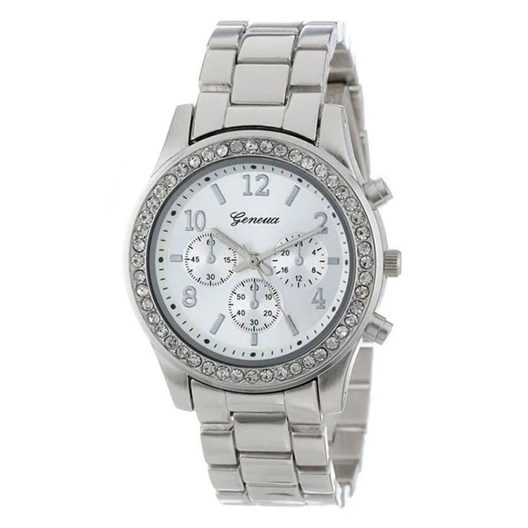 Stainless Steel Diamond Women Belt Watch - Alloy - Gold