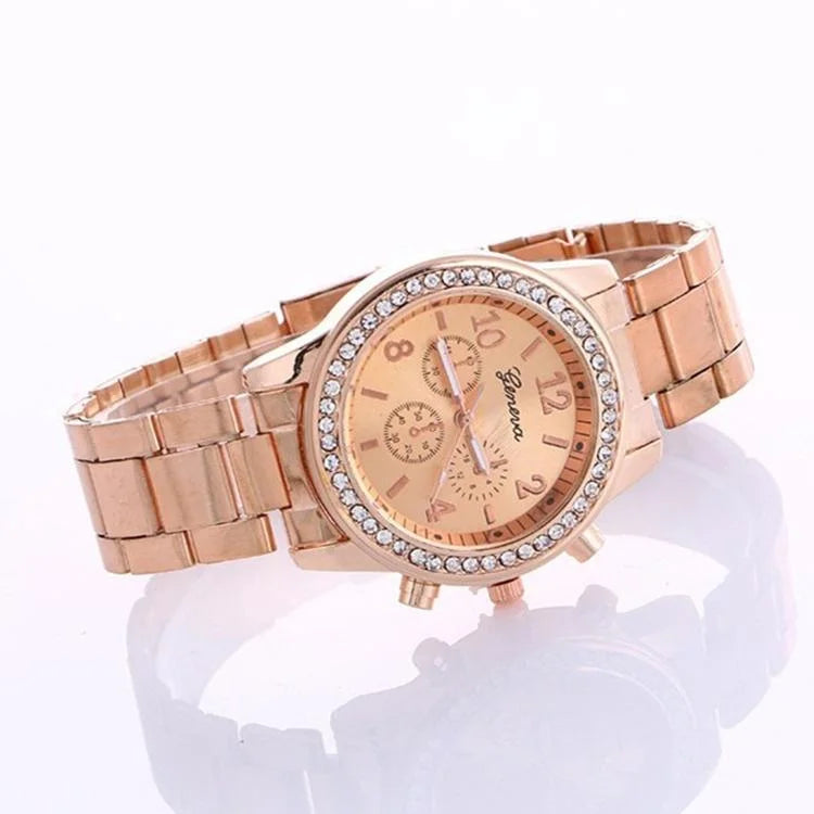 Stainless Steel Diamond Women Belt Watch - Alloy - Silver