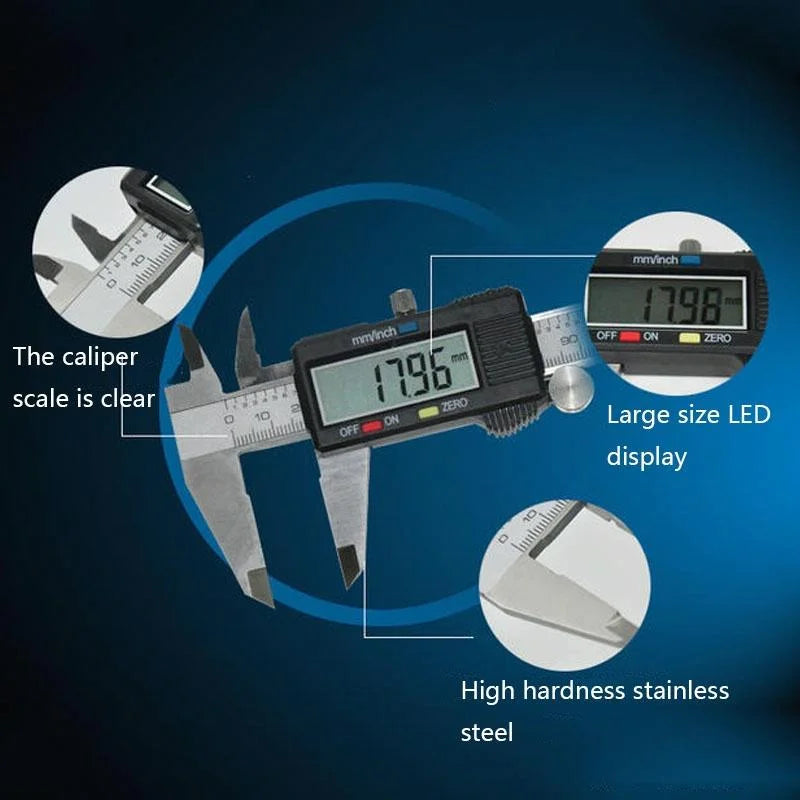 Stainless Steel Digital Vernier Caliper - 0-300mm - Tools >