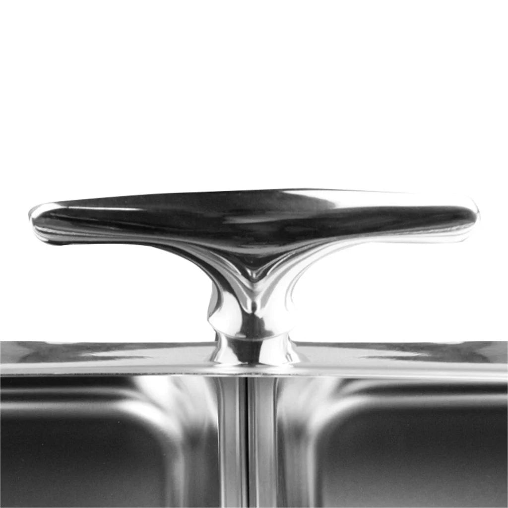 Stainless Steel Double Soup Tureen Bowl Station Set of 2 with Roll Top Buffet Chafing Dish Server - 6.5L