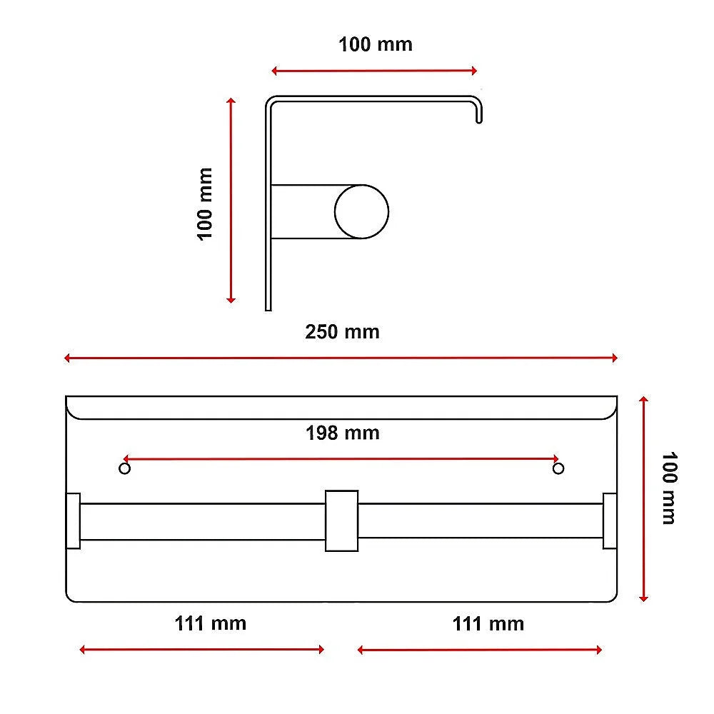Stainless Steel Double Toilet Paper Holder Towel Roll