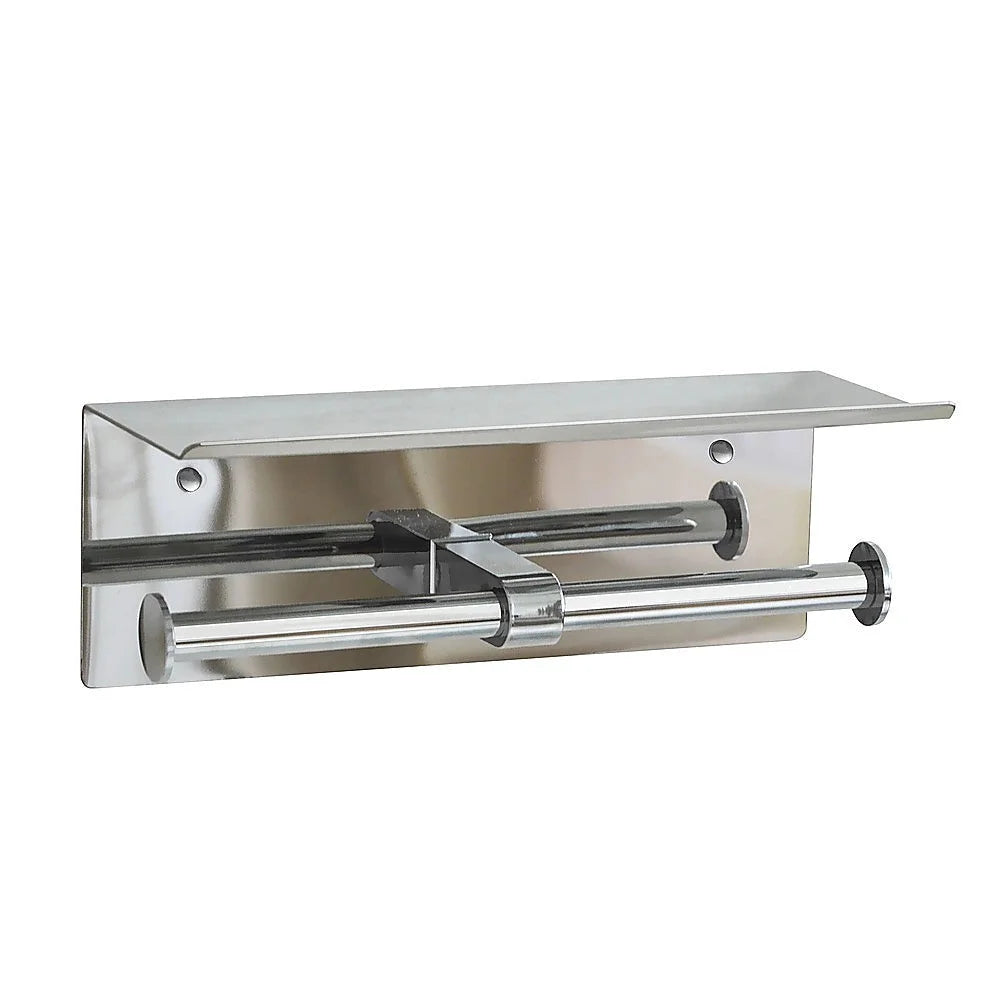 Stainless Steel Double Toilet Paper Holder Towel Roll