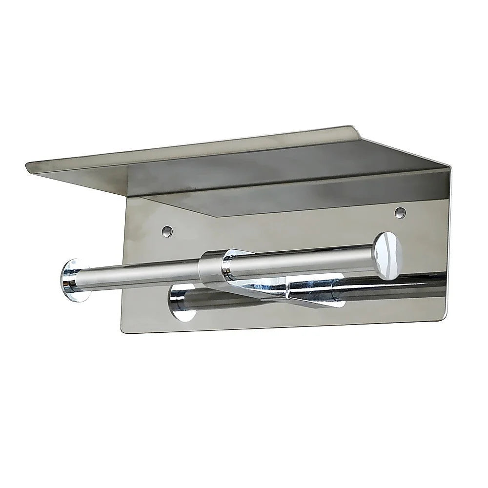 Stainless Steel Double Toilet Paper Holder Towel Roll