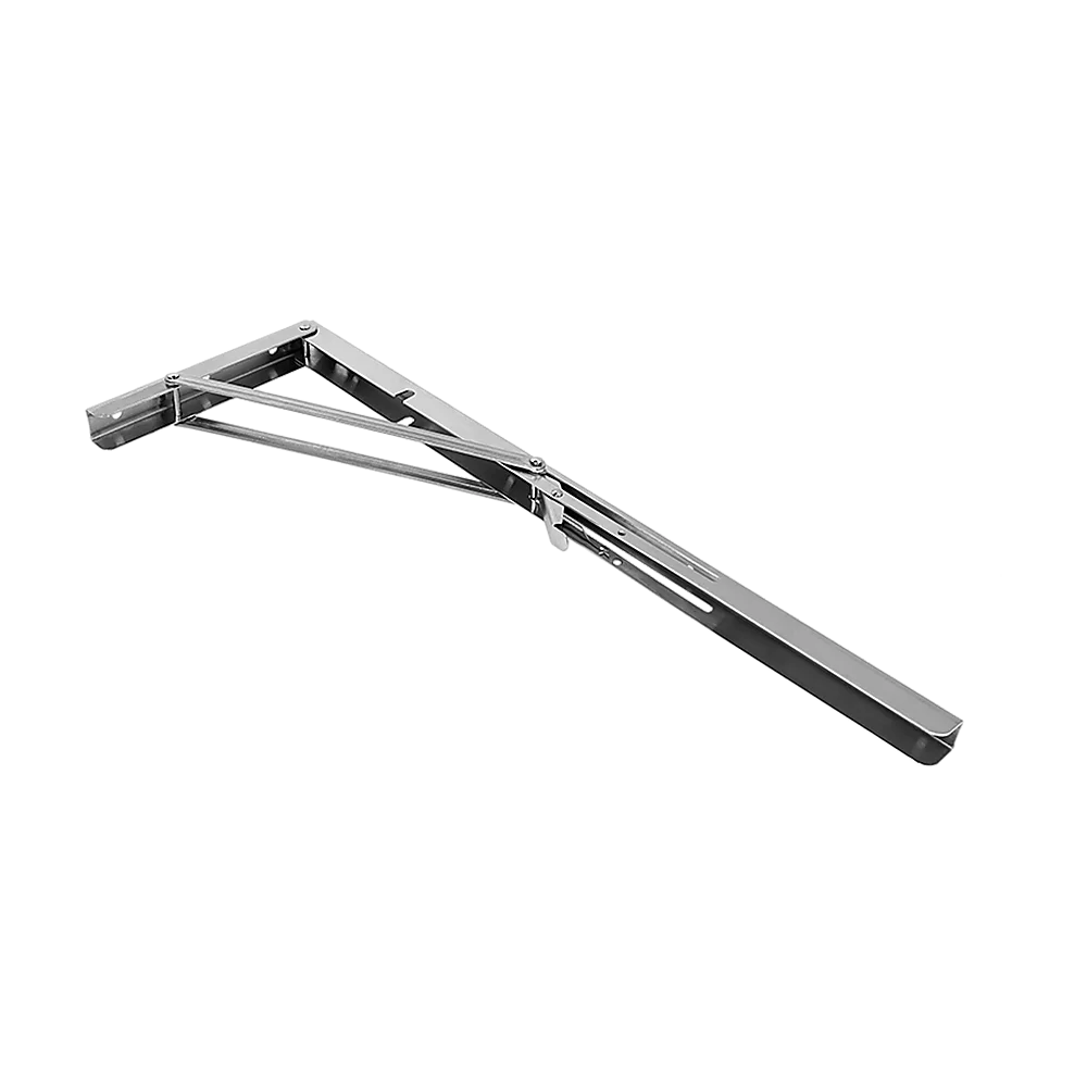 Steel 50kg folding shelf bracket with stainless steel bracket arms and hinge plates
