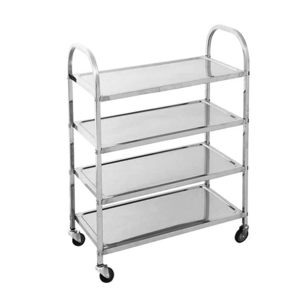 Stainless Steel Food Cart Trolley 4 Tier Kitchen Dining Utility 950x500x1220 - Premium