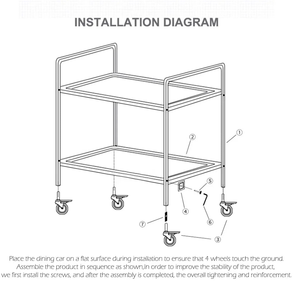Stainless Steel Food Cart Trolley 4 Tier Kitchen Dining Utility 950x500x1220 - Premium