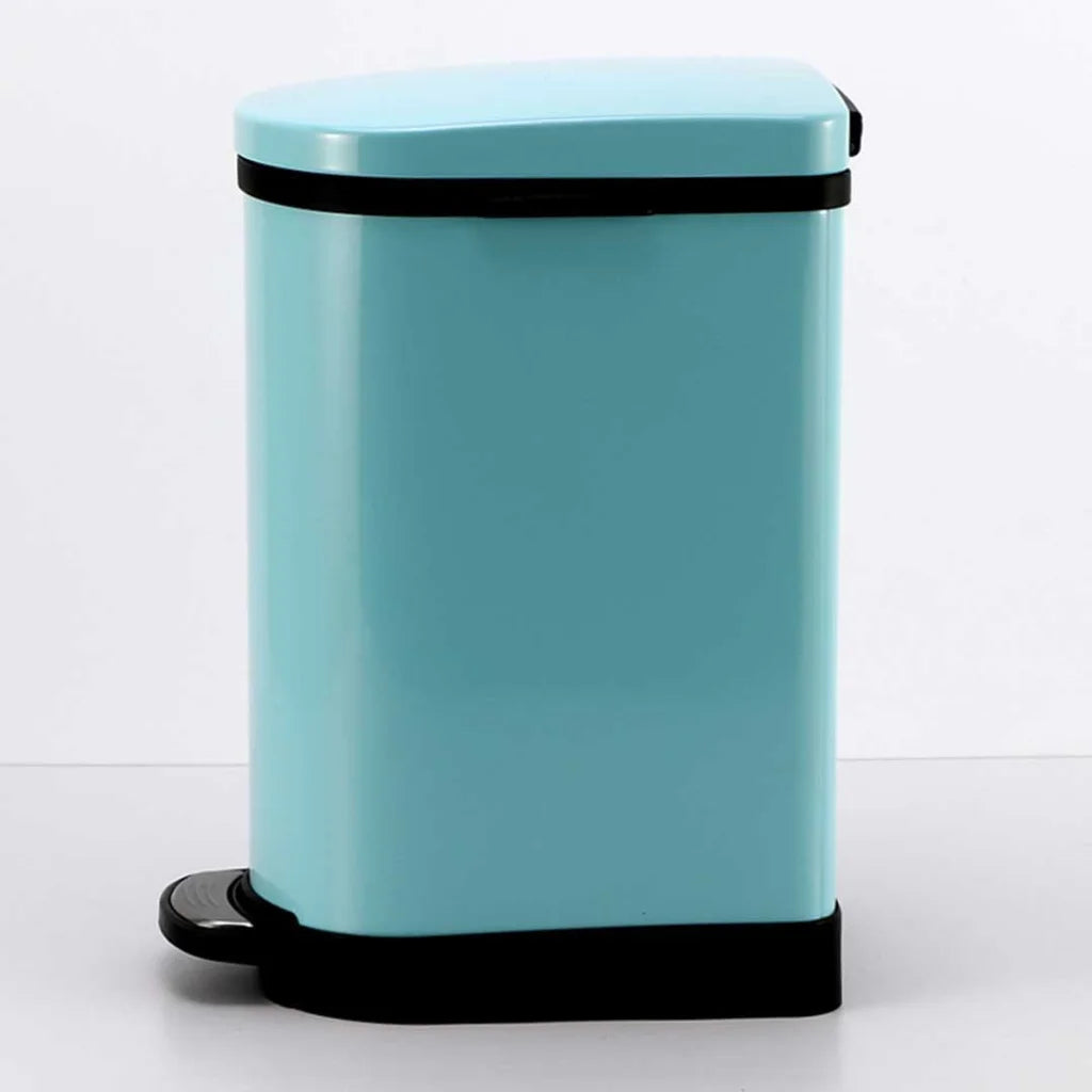 Stainless Steel Foot Pedal Rubbish Recycling Bin 2X 10L - Blue - Premium