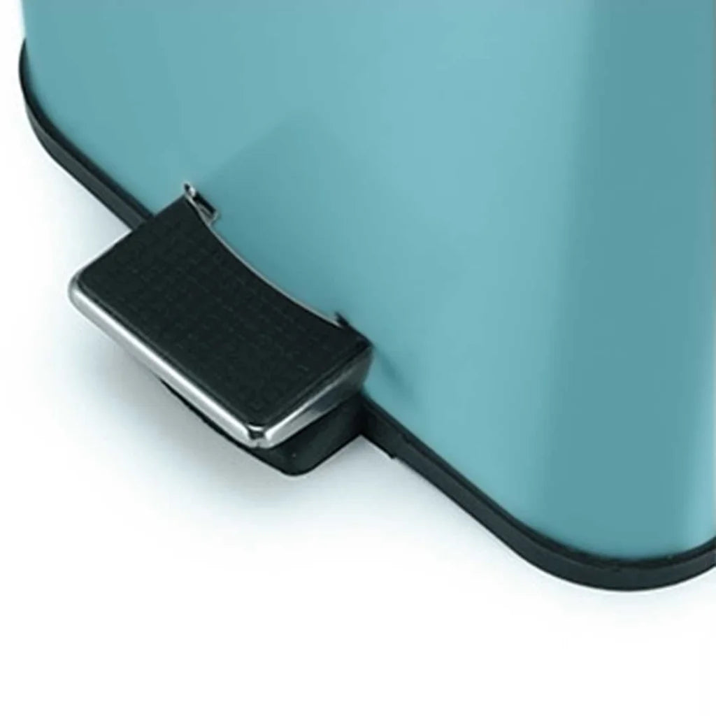 Stainless Steel Foot Pedal Rubbish Recycling Bin Square 2X 12L - Blue - Premium