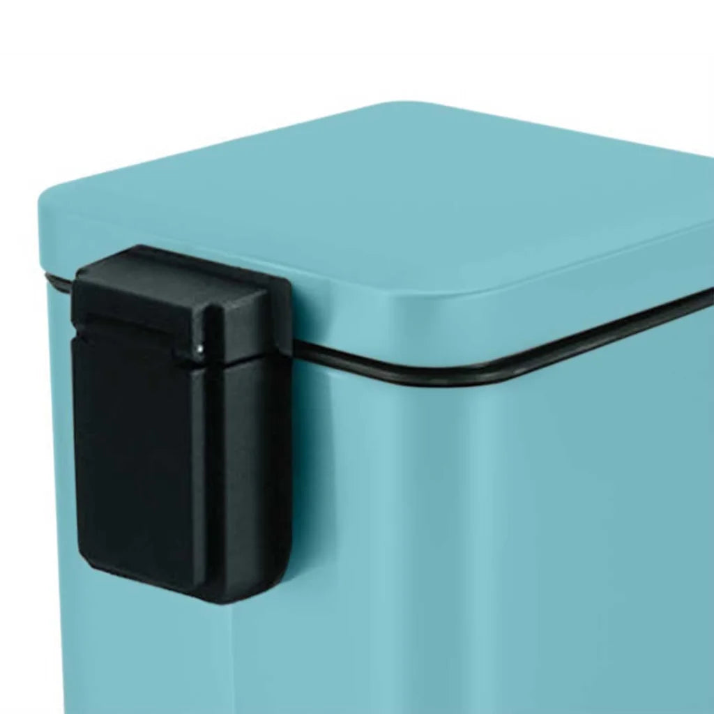 Stainless Steel Foot Pedal Rubbish Recycling Bin Square 2X 6L - Blue - Premium