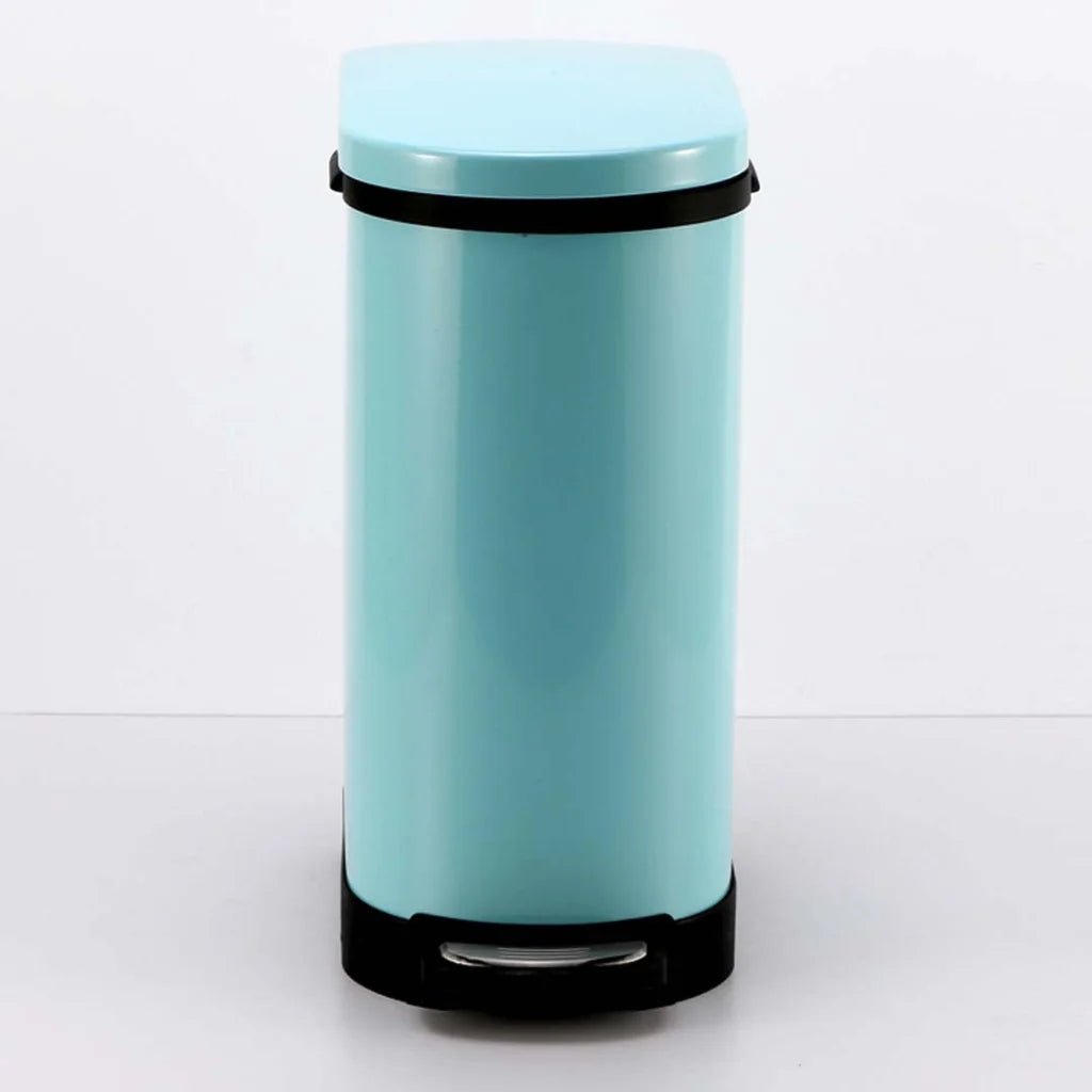 Stainless Steel Foot Pedal Trash Bin Premium 4X 10L U Blue Waste Recycling