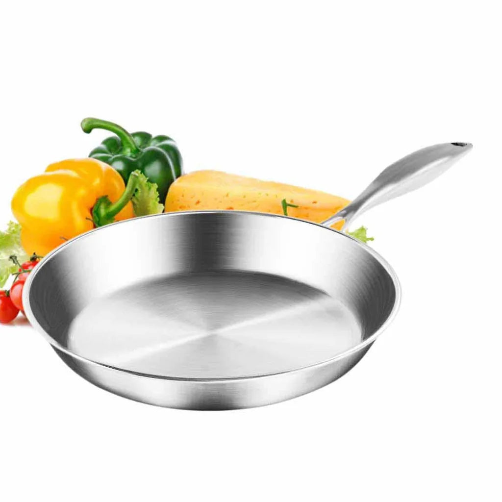 Stainless Steel Fry Pan 22cm & 28cm Top Grade Induction Cooking - Premium