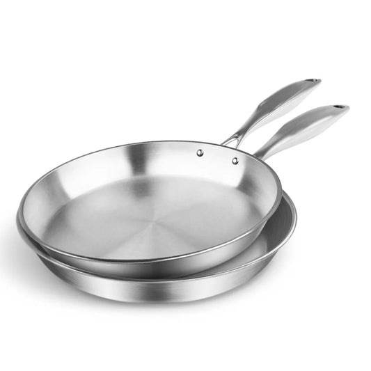 Stainless Steel Fry Pan 22cm & 32cm Top Grade Induction Cooking - Premium