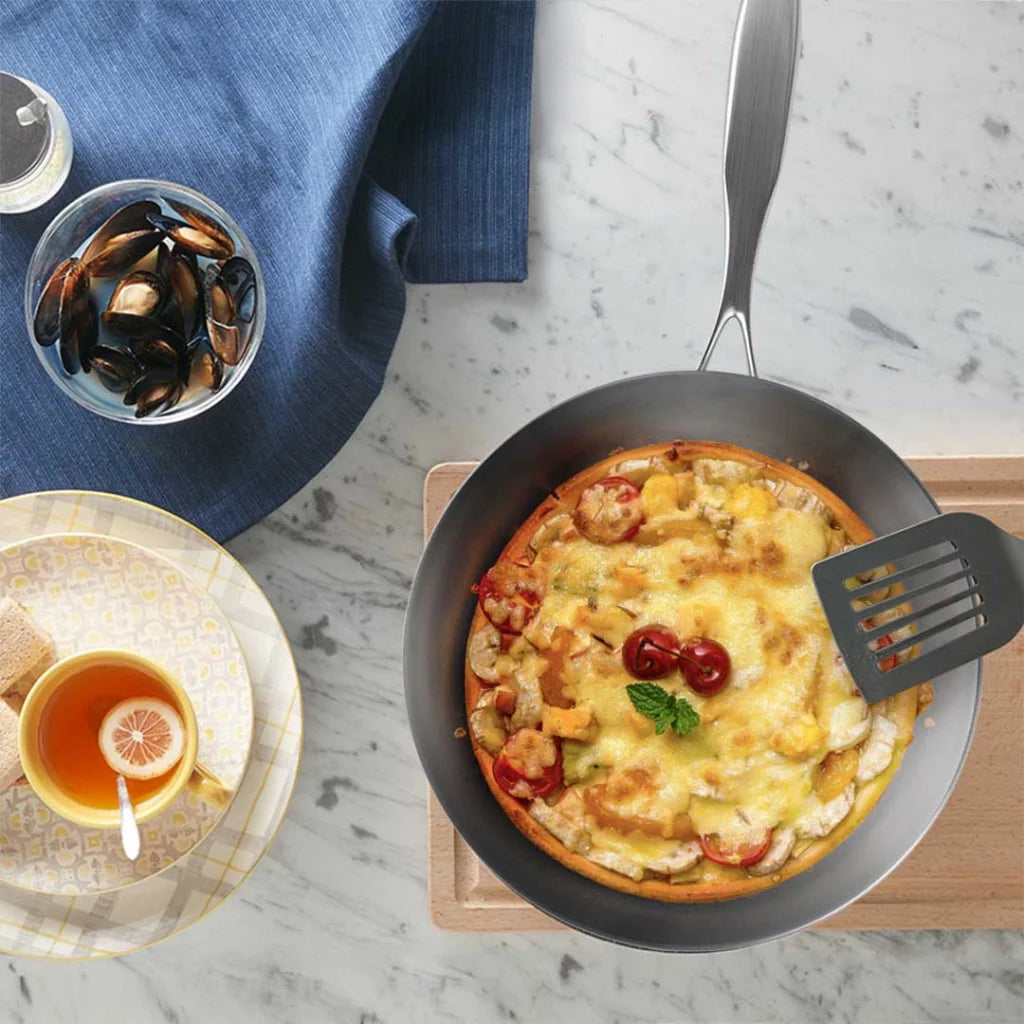 Stainless Steel Fry Pan 22cm & 34cm Top Grade Induction Cooking - Premium