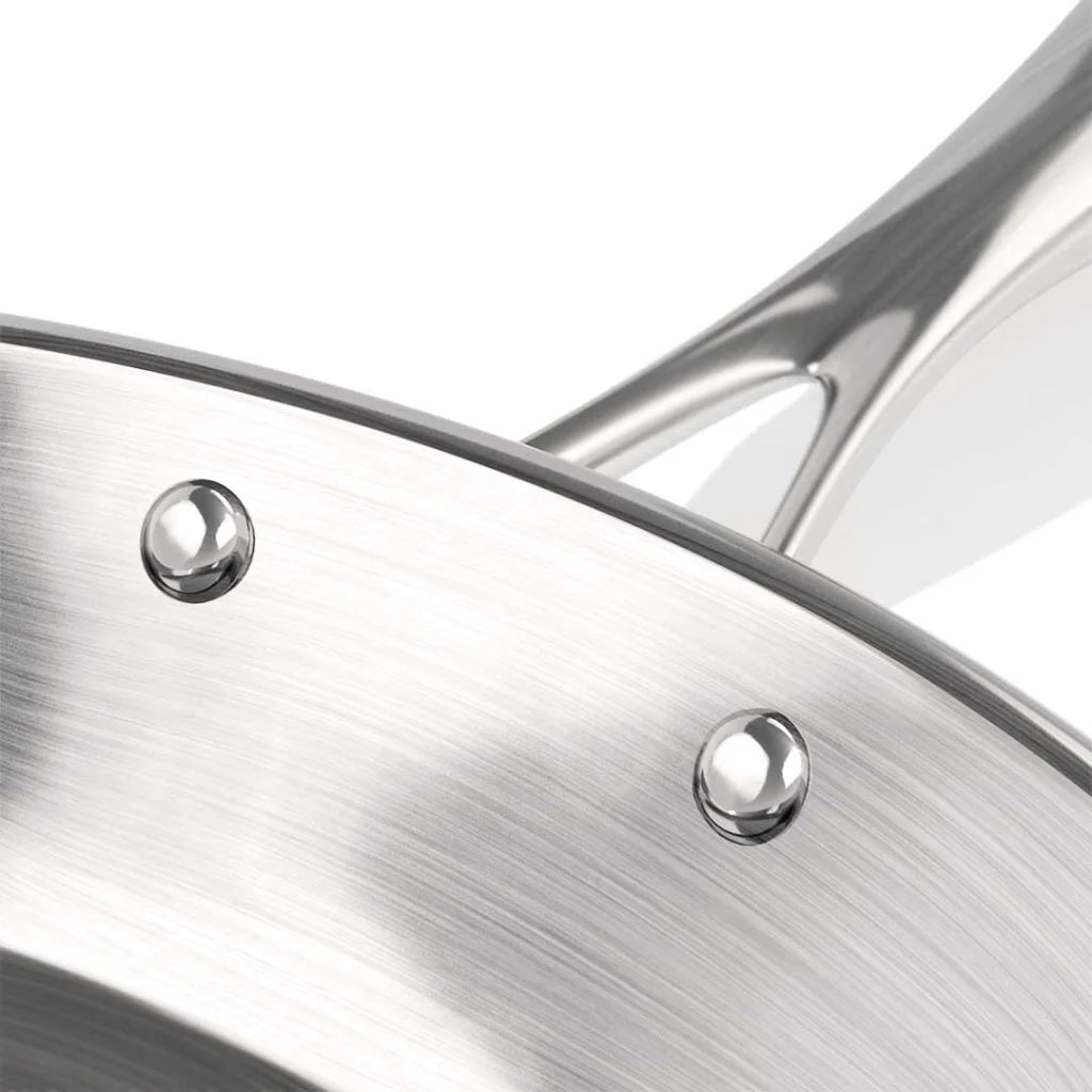 Stainless Steel Fry Pan 22cm & 34cm Top Grade Induction Cooking - Premium