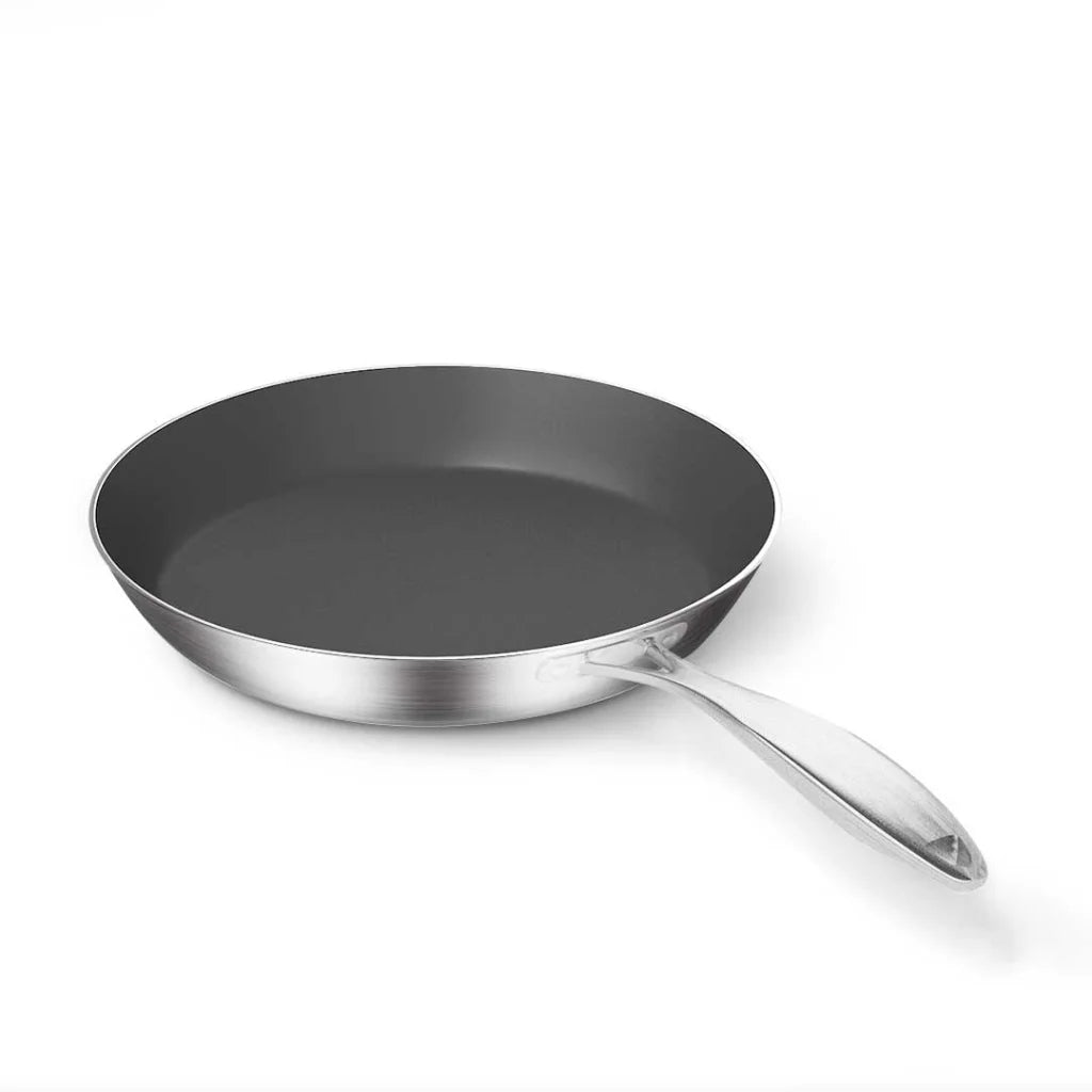 Stainless Steel Fry Pan 24cm & 28cm Induction Non-Stick Interior - Premium