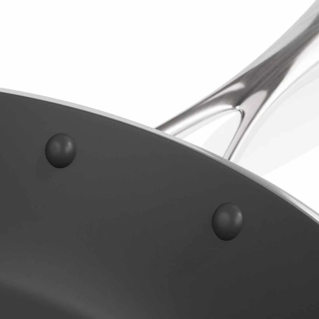 Stainless Steel Fry Pan 24cm Induction Non-Stick Interior Frying Pan - Premium