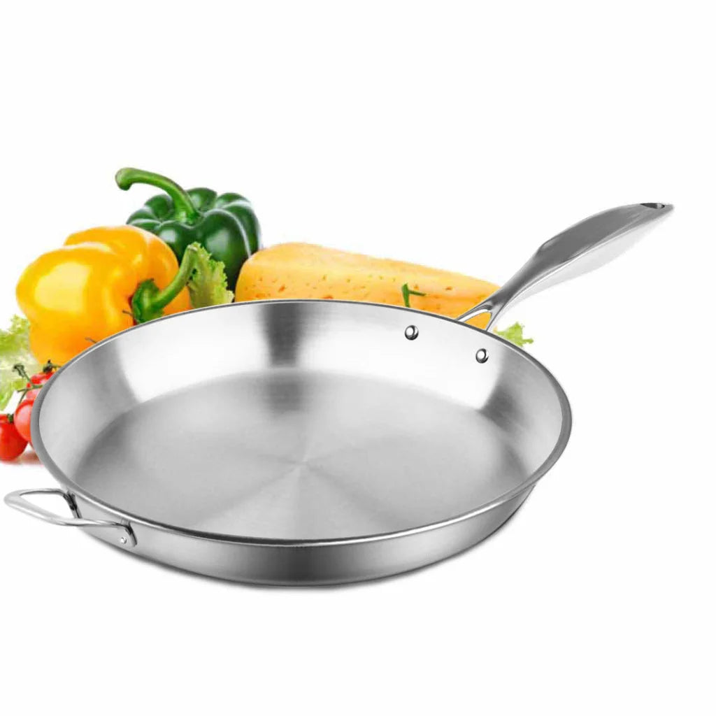 Stainless Steel Fry Pan 34cm Induction Cooking Frying Pan - Premium