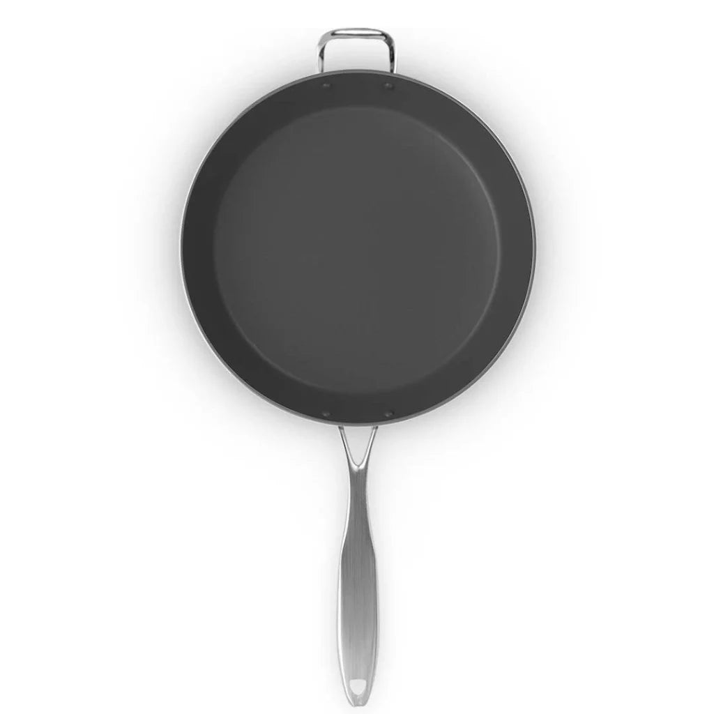 Stainless Steel Fry Pan 36cm Induction Non-Stick Interior Frying Pan - Premium
