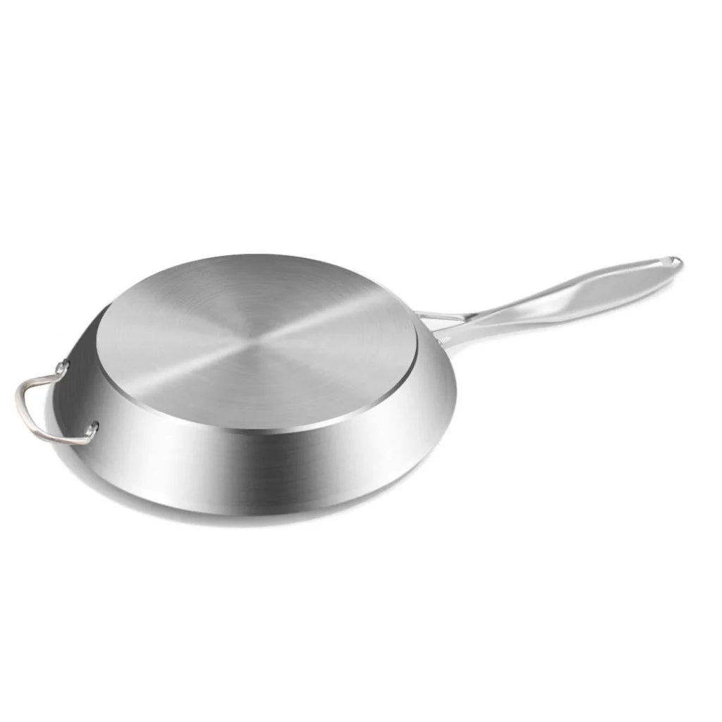 Stainless Steel Fry Pan 36cm Induction Non-Stick Interior Frying Pan - Premium