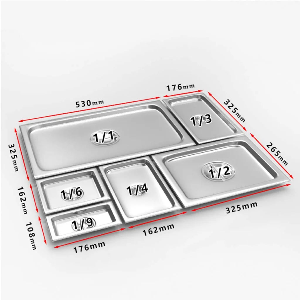 Stainless Steel Gastronorm Lid Premium 2X Full Size 1/2 Tray Top Cover