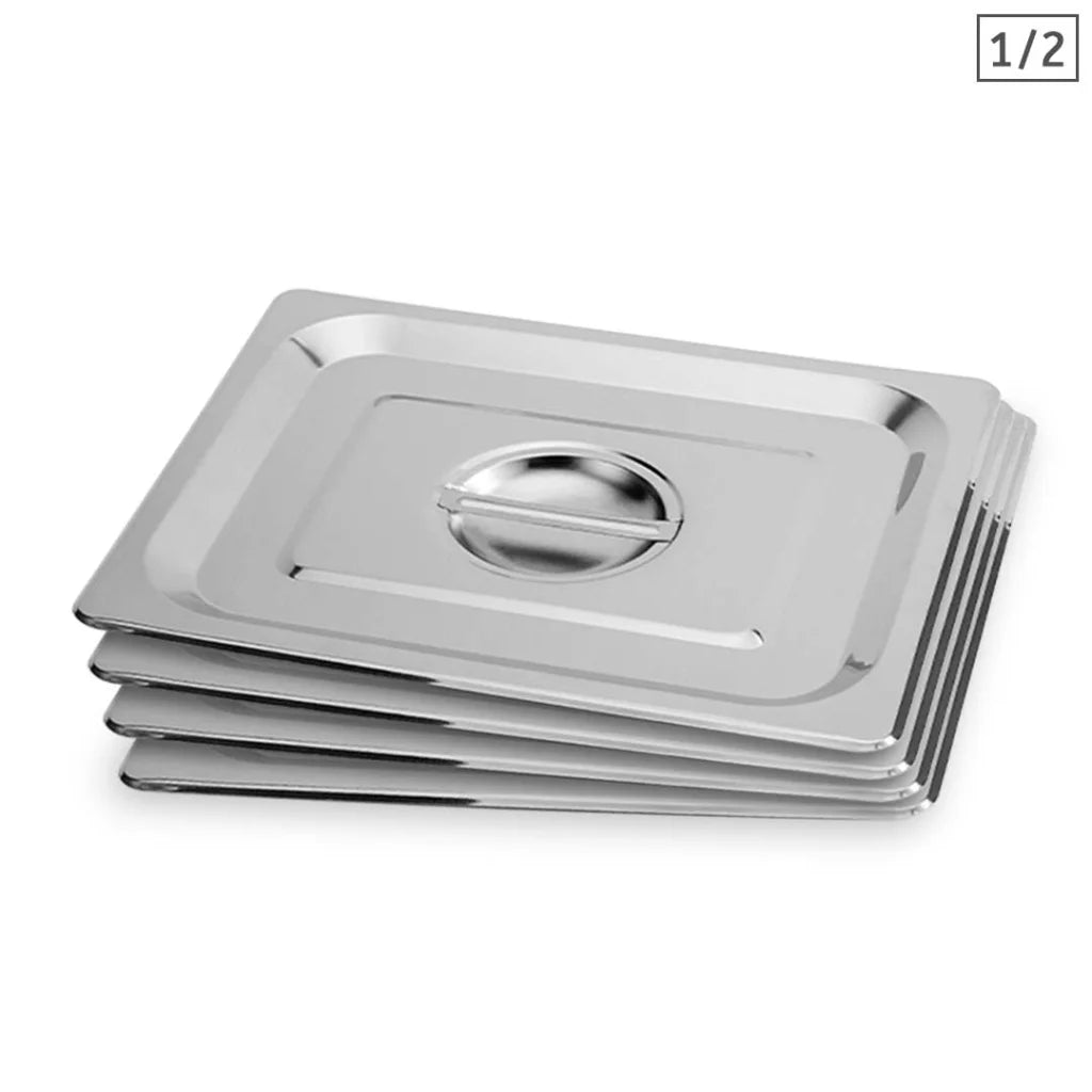 Stainless Steel Gastronorm Lid Premium 6X Full Size 1/2 Tray Top Cover