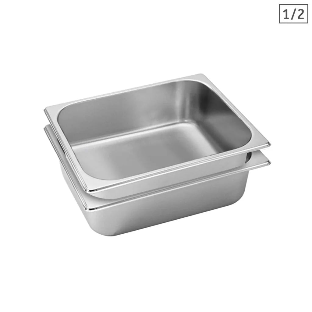 Stainless Steel Gastronorm Pan Premium 2X Full Size 1/2 10cm Deep Tray