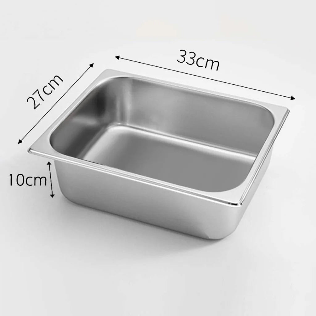 Stainless Steel Gastronorm Pan Premium 2X Full Size 1/2 10cm Deep Tray