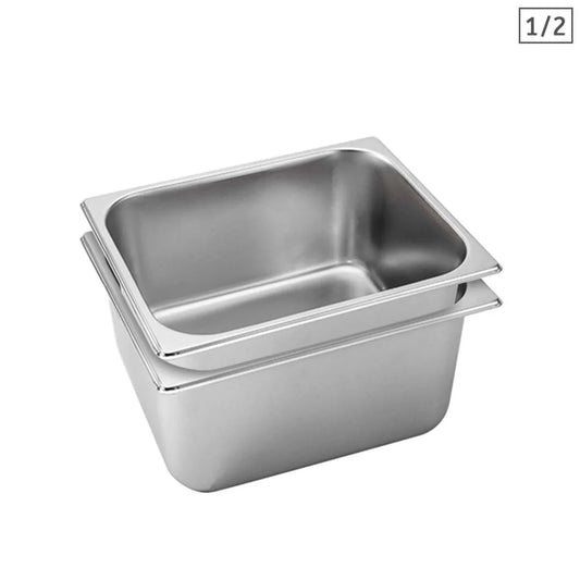 Stainless Steel Gastronorm Pan Premium 2X Full Size 1/2 20cm Deep Tray