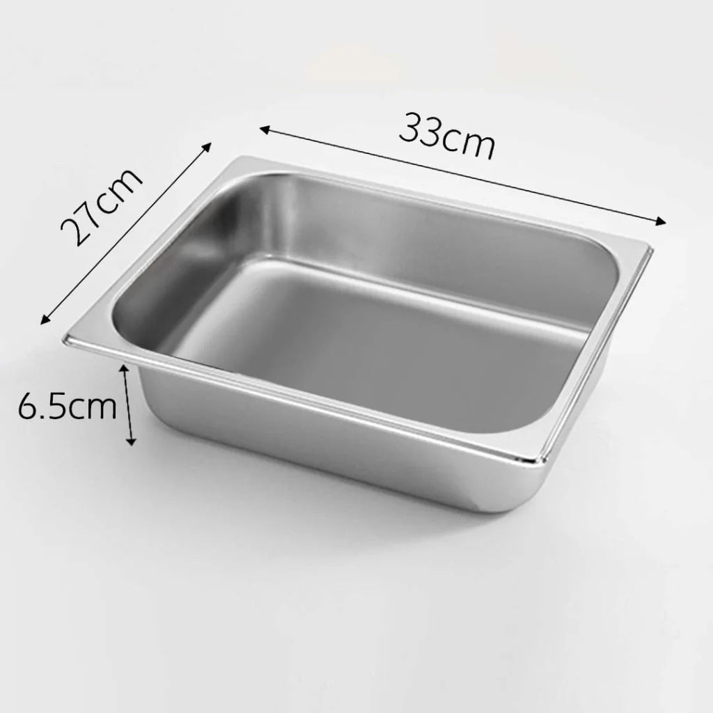 Stainless Steel Gastronorm Pan Premium 4X Full Size 1/2 6.5cm Deep Tray