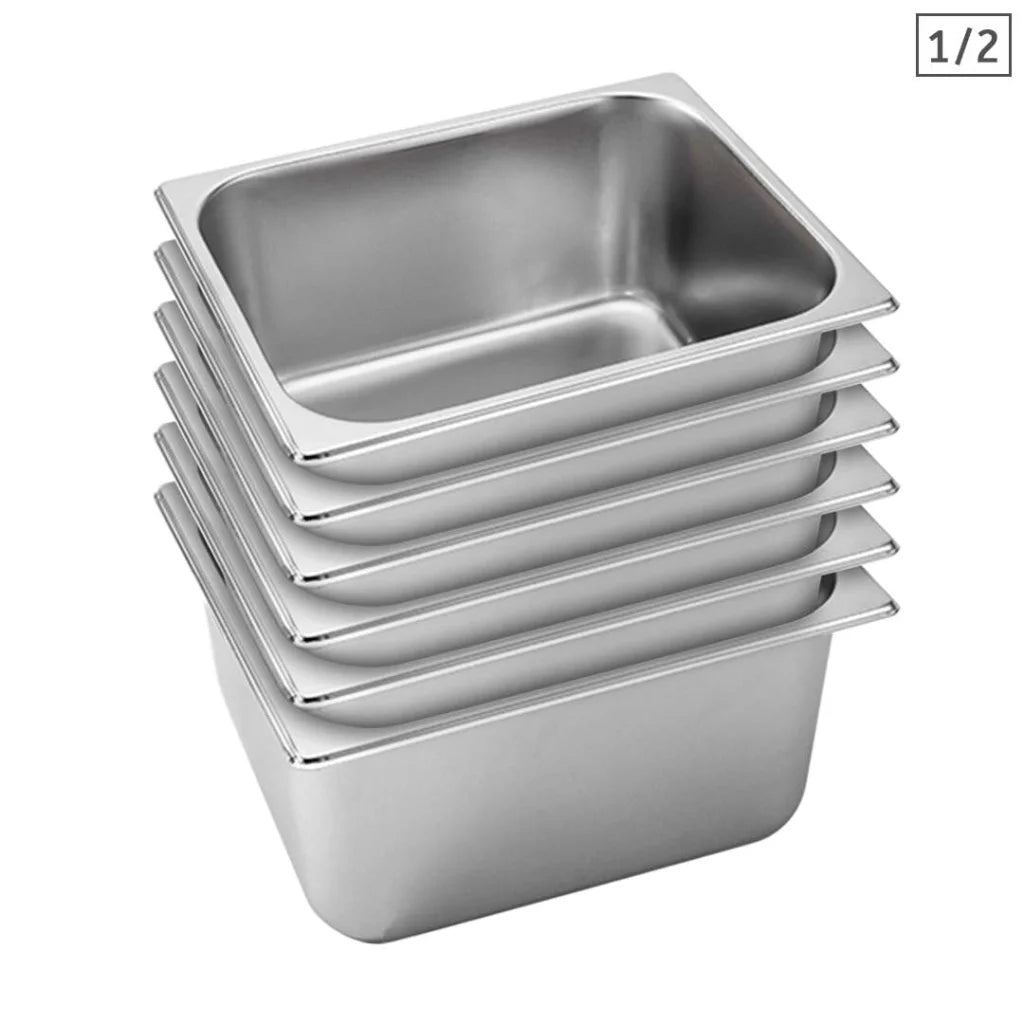 Stainless Steel Gastronorm Pan Premium 6X Full Size 1/2 20cm Deep Tray