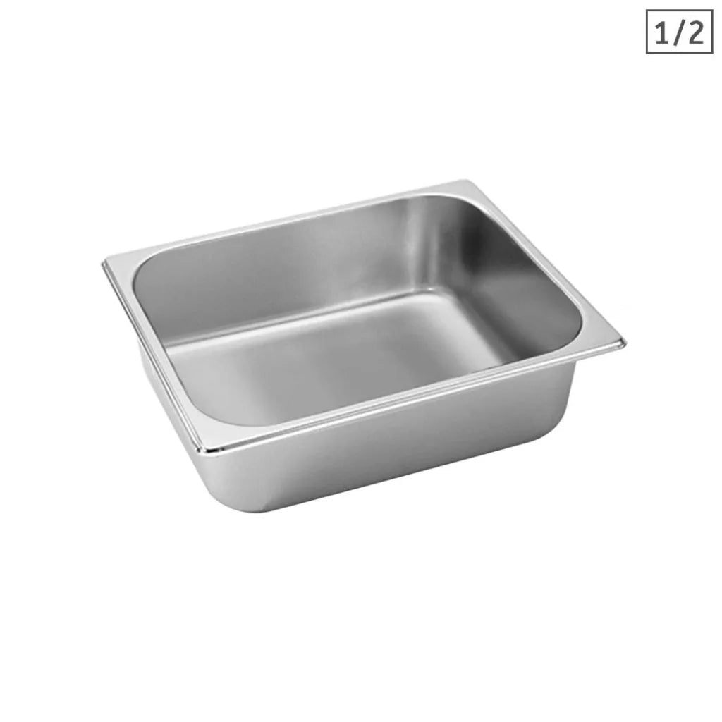 Stainless Steel Gastronorm Pan Premium Full Size 1/2 10cm Deep Tray