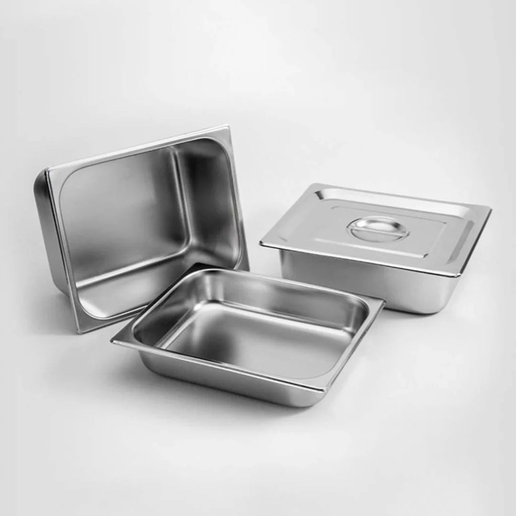 Stainless Steel Gastronorm Pan Premium Full Size 1/2 6.5cm Deep Tray with Lid
