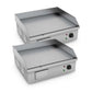 Stainless Steel Griddle Set Premium 2X Ribbed Commercial Grill BBQ Hot Plate