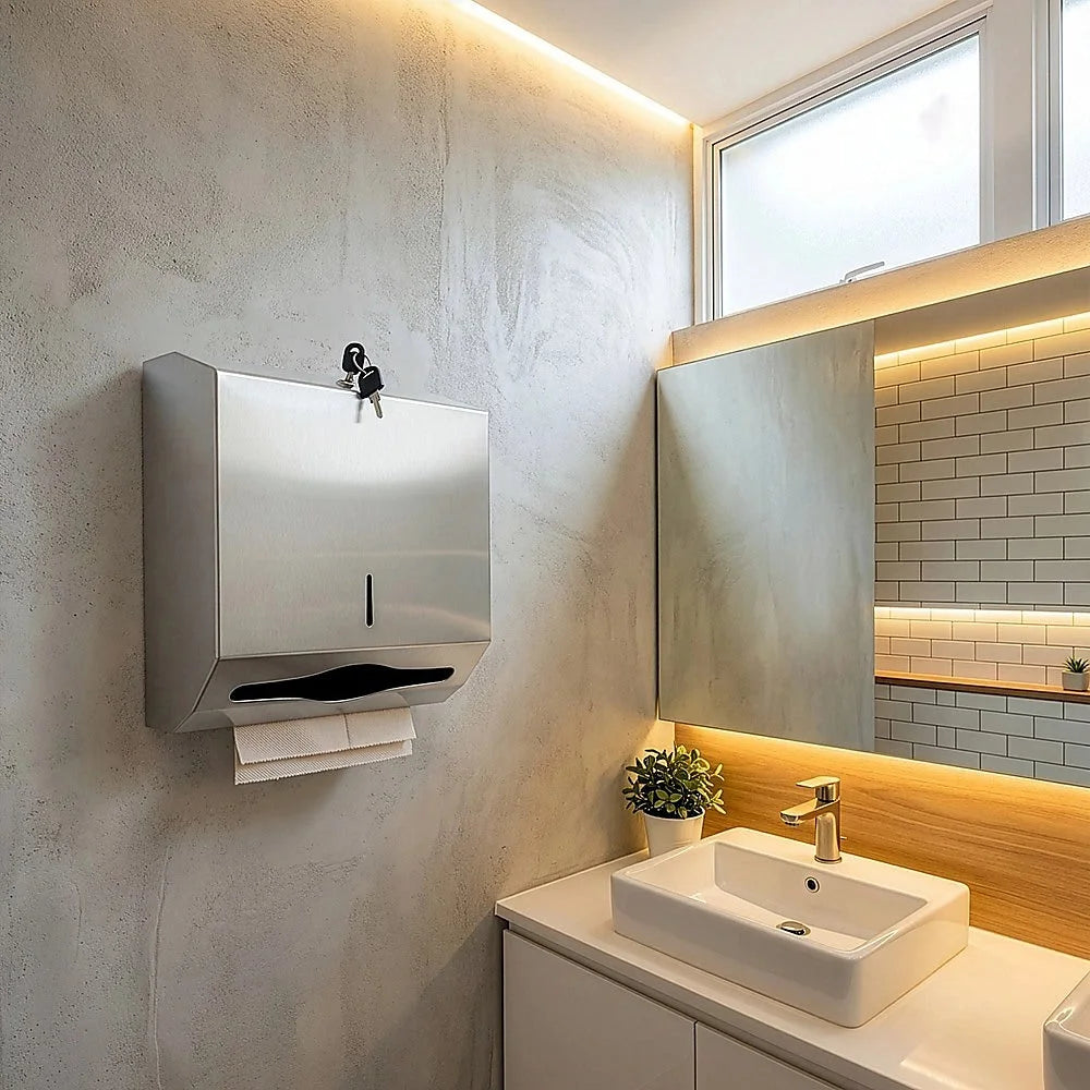 Stainless Steel Hand Paper Towel Dispenser Holder - Heavy