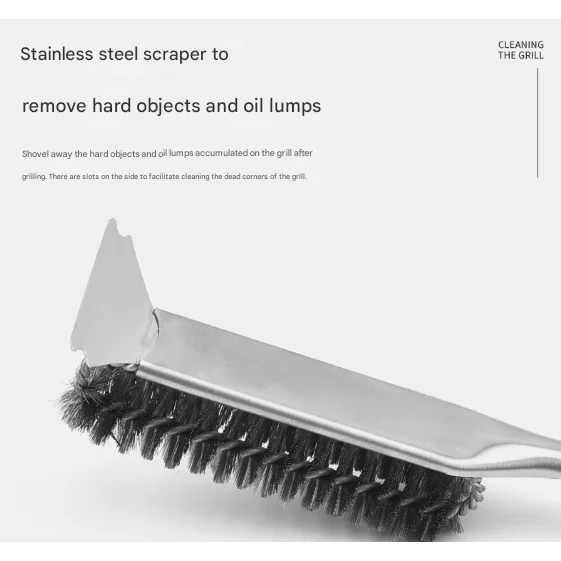 Stainless Steel Handle Heavy Duty BBQ Grill Brush
