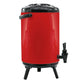 Stainless Steel Insulated Milk Tea Barrel 2X 8L Hot and Cold Beverage Dispenser with Faucet - Red