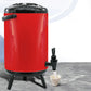 Stainless Steel Insulated Milk Tea Barrel 2X 8L Hot and Cold Beverage Dispenser with Faucet - Red