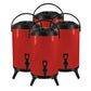 Stainless Steel Insulated Milk Tea Barrel 4X 18L Hot and Cold Beverage Dispenser with Faucet - Red