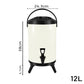 Stainless Steel Insulated Milk Tea Barrel 8X 12L Hot and Cold Beverage Dispenser with Faucet - White