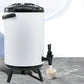 Stainless Steel Insulated Milk Tea Barrel 8X 12L Hot and Cold Beverage Dispenser with Faucet - White