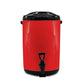 Stainless Steel Insulated Milk Tea Barrel 8X 18L Hot and Cold Beverage Dispenser with Faucet - Red