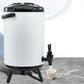 Stainless Steel Insulated Milk Tea Barrel 8X 18L Hot and Cold Beverage Dispenser with Faucet - White