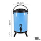 Stainless Steel Insulated Milk Tea Barrel Set of 8 - 18L Hot and Cold Beverage Dispenser - Blue