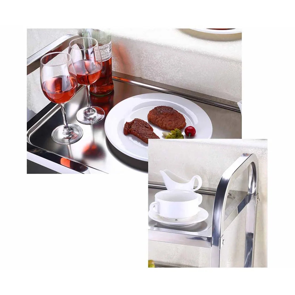 Stainless Steel Kitchen Dining Food Cart 2X 2 Tier 75x40x83.5cm Utility Trolley Small