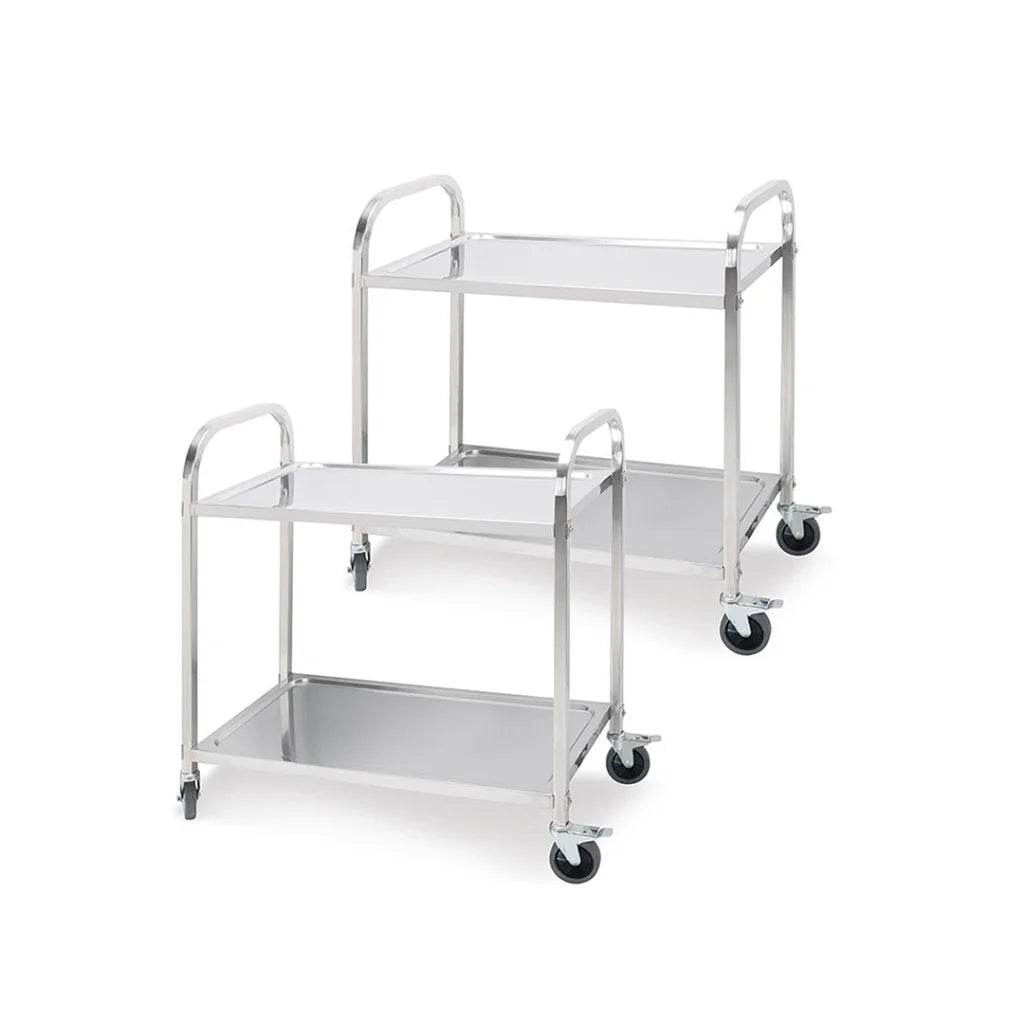 Stainless Steel Kitchen Dining Food Cart 2X 2 Tier 75x40x83.5cm Utility Trolley Small