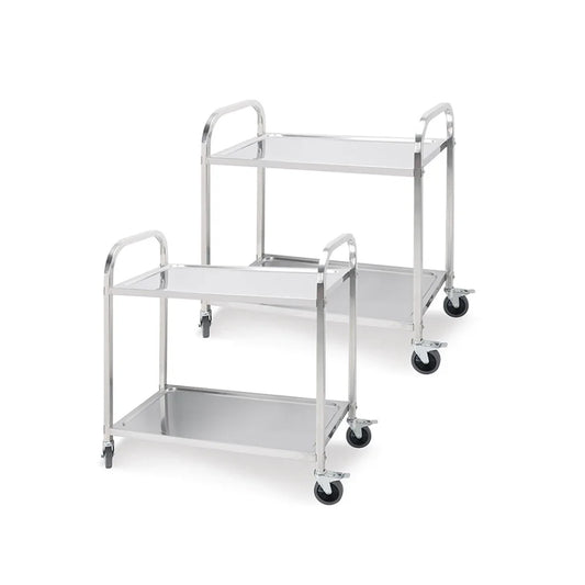 Stainless Steel Kitchen Dining Food Cart 2X 2 Tier 85x45x90cm Utility Trolley Medium
