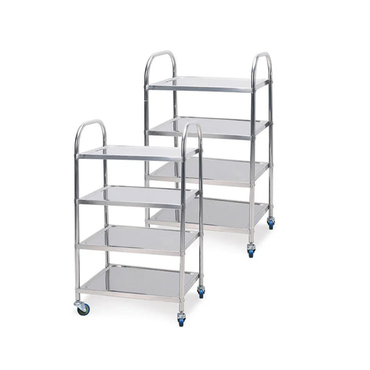 Stainless Steel Kitchen Dining Food Cart 2X 4 Tier 860x540x1170 Utility Trolley