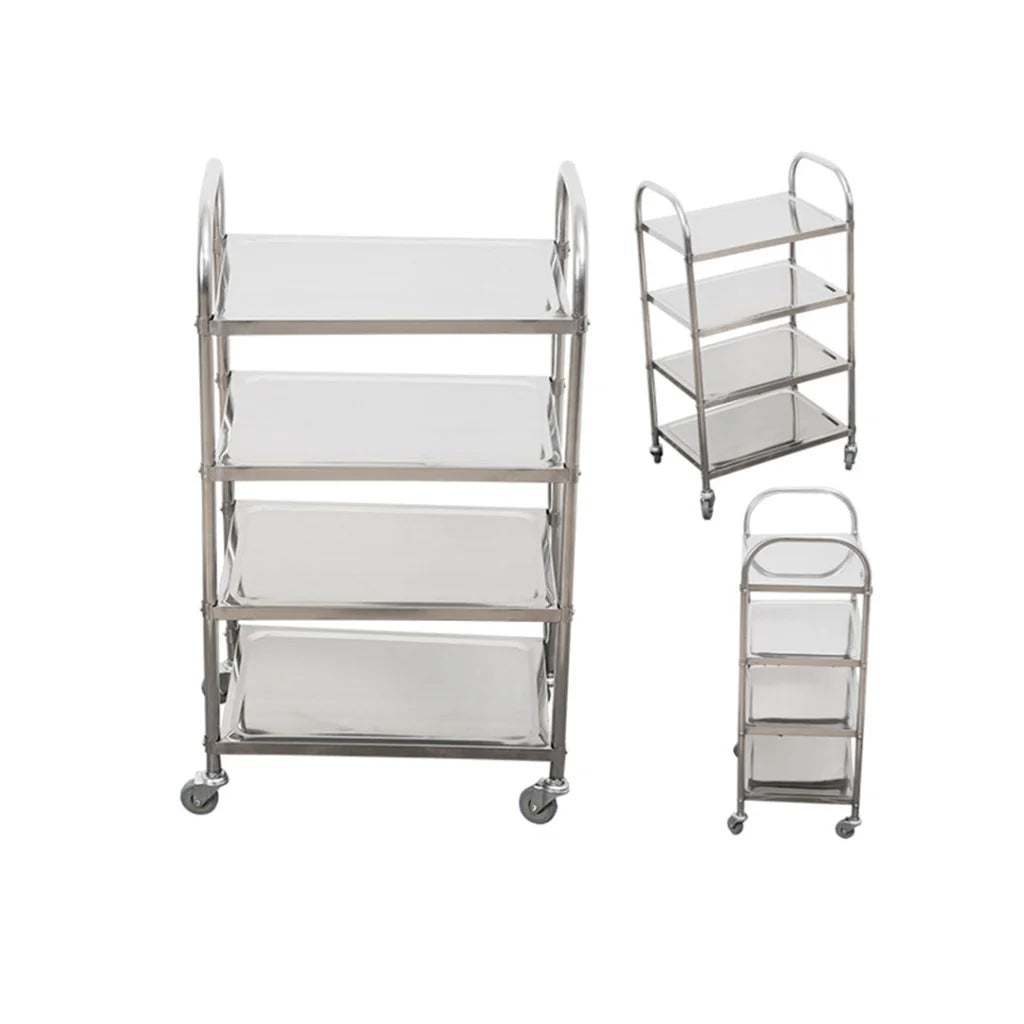 Stainless Steel Kitchen Dining Food Cart 2X 4 Tier 950x500x1220 Utility Trolley