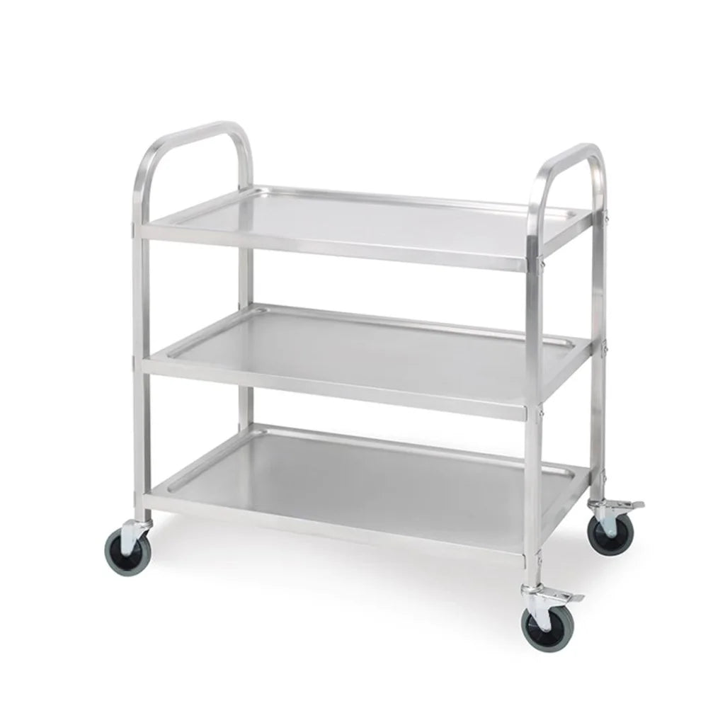 Stainless Steel Kitchen Dining Food Cart Trolley 3 Tier Utility 85x45x90cm - Medium - Premium