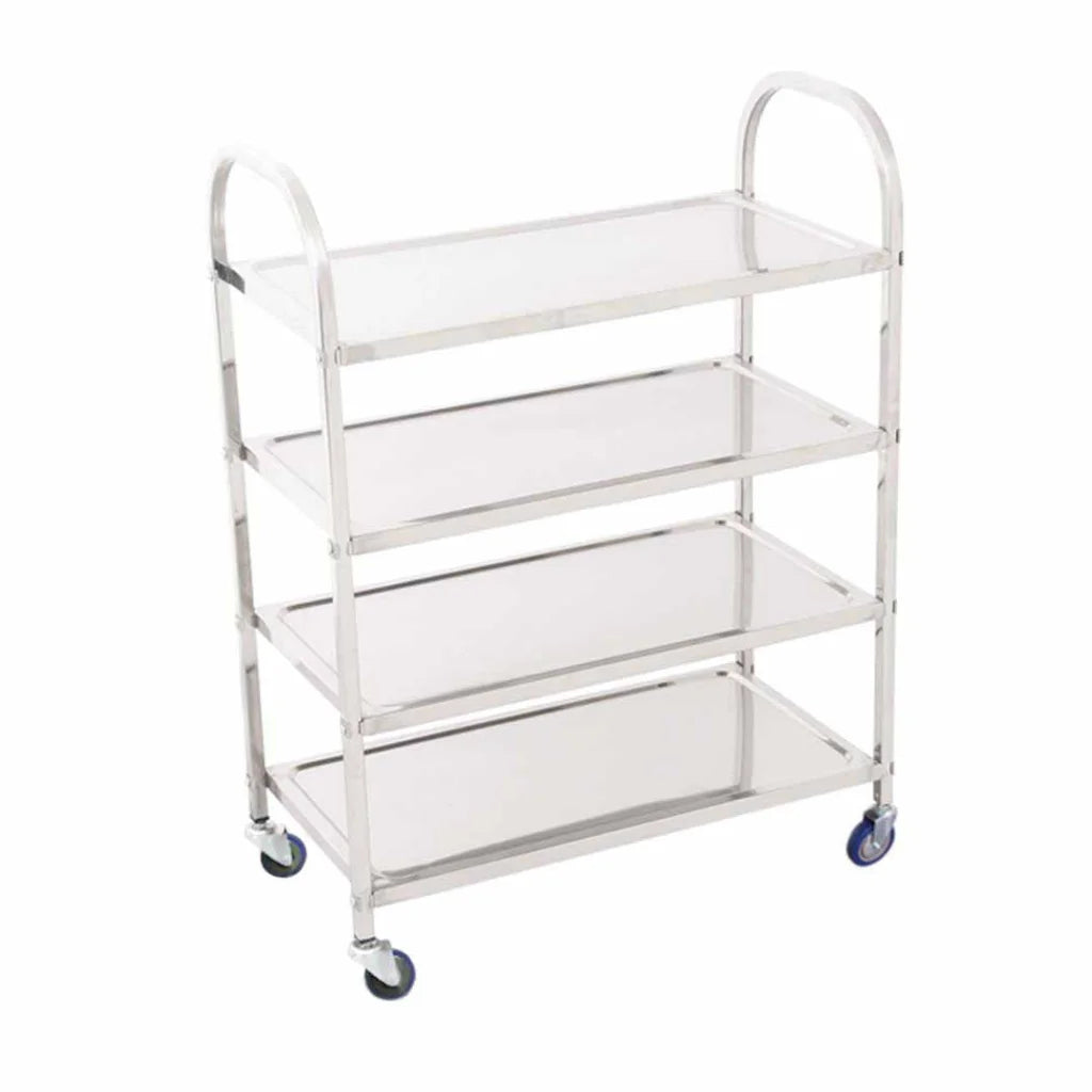 Stainless Steel Kitchen Dining Food Cart Trolley 4 Tier Utility Square - Small - Premium